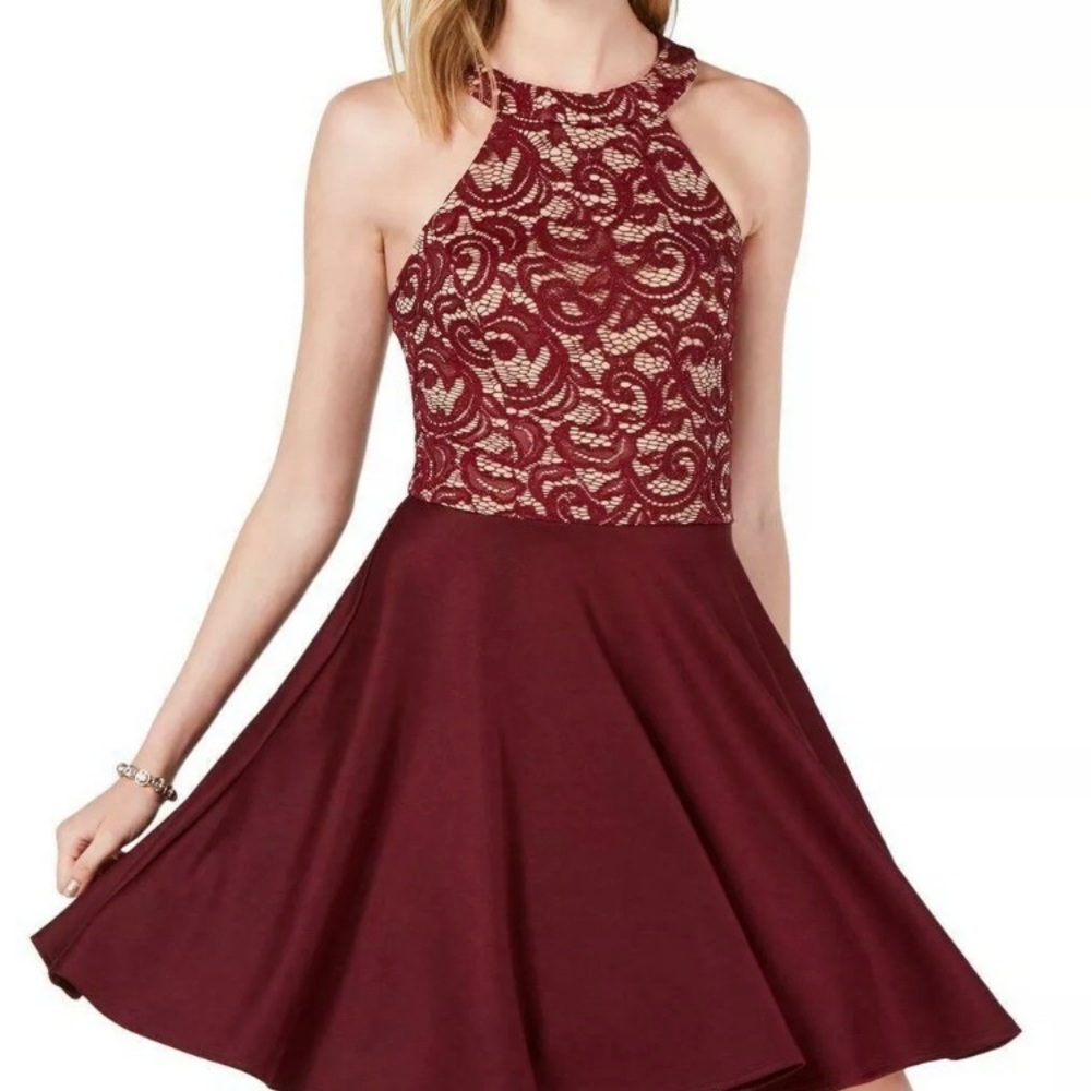 B-Darlin A line burgundy dress